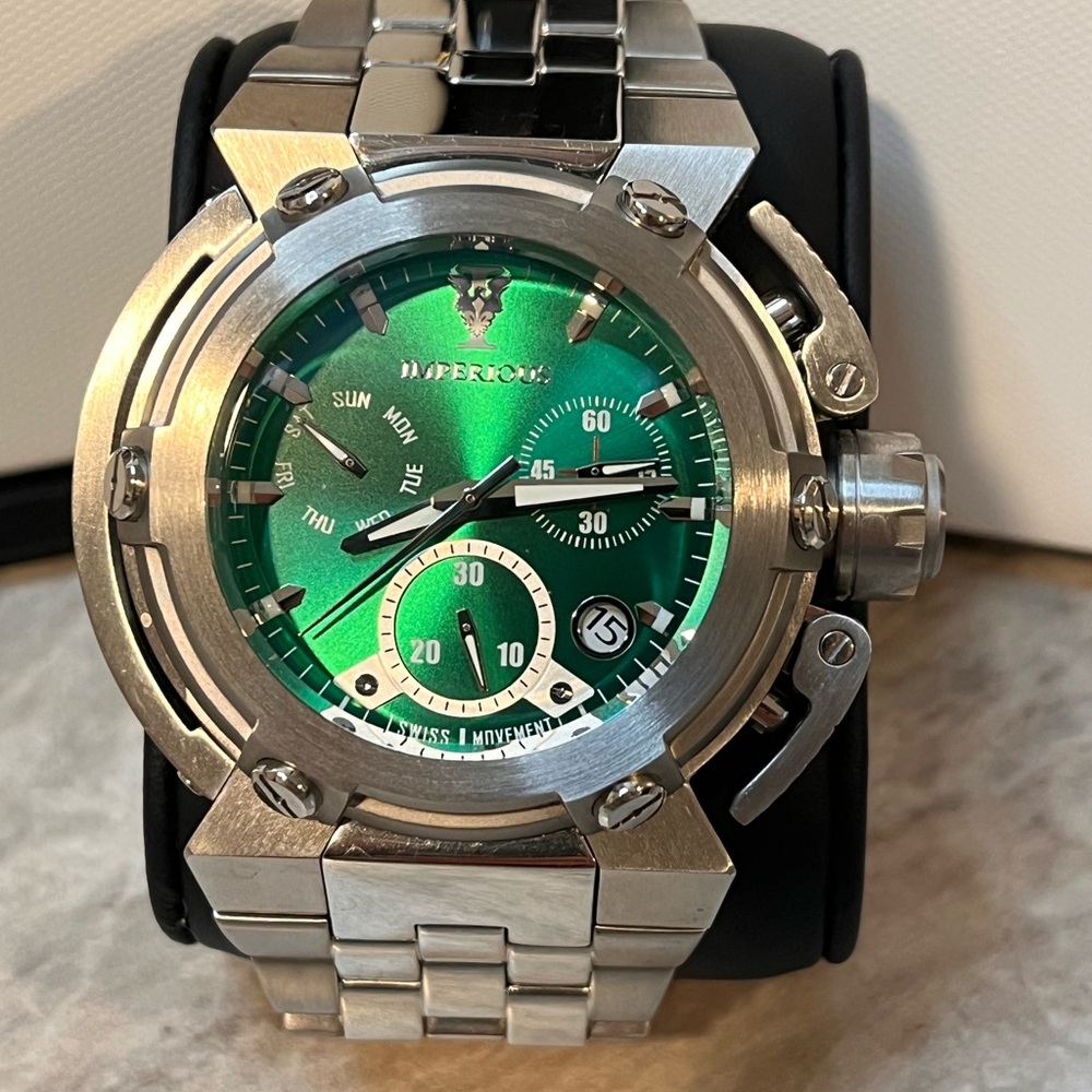Imperious X-Wing Green Dial Swiss Chronograph 300M Stainless Steel Watch